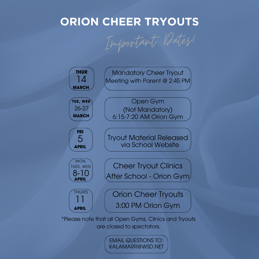 Orion Cheer 24 25 Tryout Important Dates Corrected