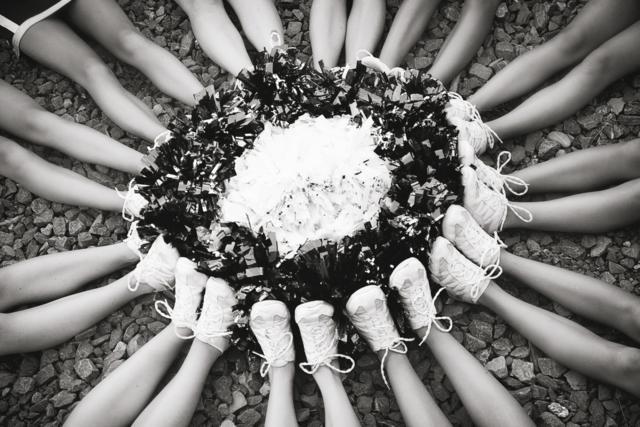 cheerleaders feet in circle